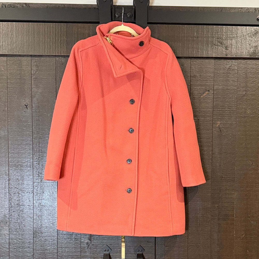 J. Crew Women's Coral Italian Stadium Coat